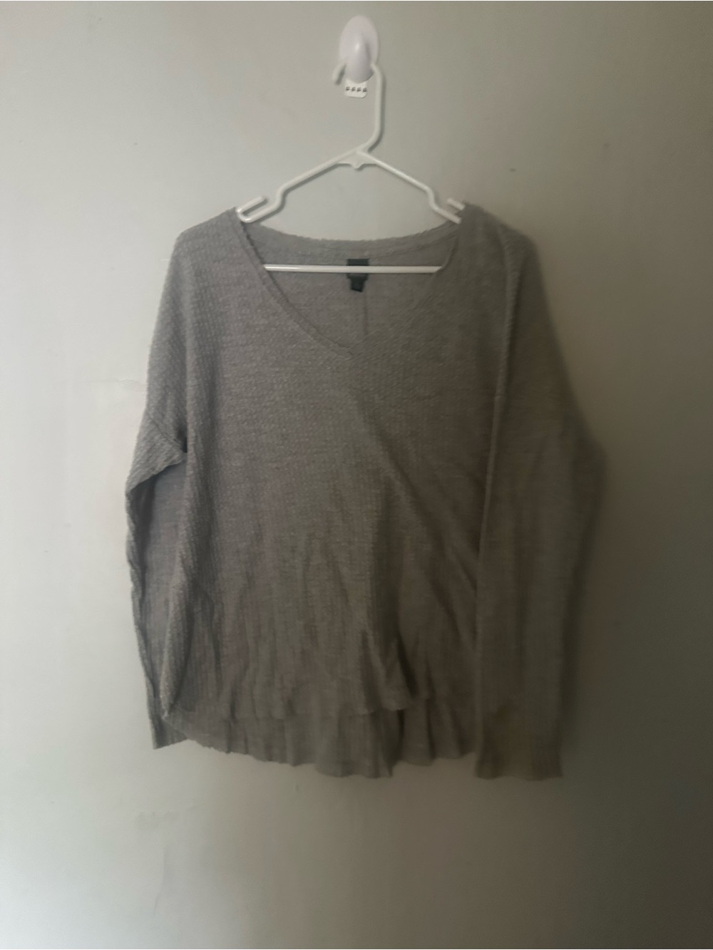 wild fable Light Gray V-Neck Knit Sweater